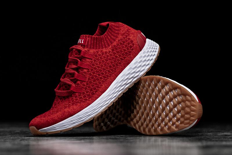 Red Nobull Alert Knit Runner Men's Running Shoes | CA G1127S